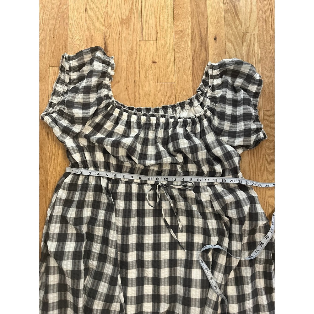 Torrid Womens Black White Gingham Seersucker Off Shoulder Midi Dress 4X - Picture 7 of 8